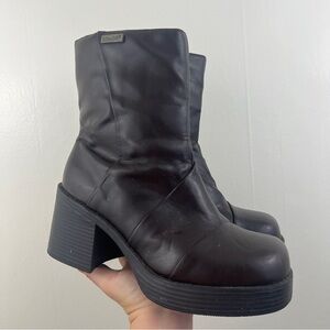 2000’s Mudd Lennex Chunky Platform Boots Dark Brown Faux Leather Bratz Boots 9